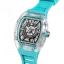 Srebrny zegarek męski Ralph Christian z gumką The Ghost - Aqua Blue Automatic 43MM