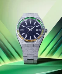 Ασημένιο ρολόι Paul Rich για άντρες με ιμάντα από χάλυβα Exotic Fusion Frosted Star Dust - Silver 45MM Limited edition