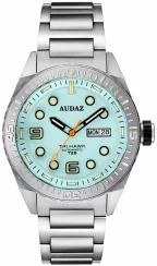 Ασημένιο ρολόι Audaz Watches για άντρες με ιμάντα από χάλυβα Tri Hawk ADZ-4010-02 - Automatic 43MM