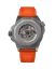 Men's silver Undone Watch with rubber strap Aquadeep - Signal Orange 43MM Automatic