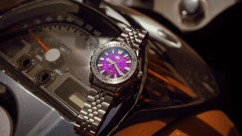 Men's silver Phoibos watch with steel strap KRAKEN 200M PY059H Automatic 40MM