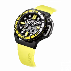 Reloj Mazzucato negro para hombre con goma RIM Sub Black / Yellow - 42MM Automatic