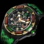 Čierne pánske hodinky Nsquare s koženým opaskom SnakeQueen Green / Black 46MM Automatic