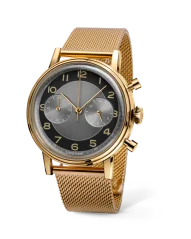 Stříbrné pánské hodinky Undone s ocelovým páskem Vintage Tuxedo Gold 40MM