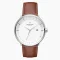 Reloj Nordgreen plateado de hombre con correa de piel Philosopher Brown Leather / Silver 40MM