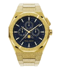 Montre Paul Rich pour homme de couleur or avec bracelet en acier Frosted Star Dust II Moonphase - Gold 43MM