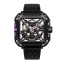 Montre CIGA Design pour homme en noir avec bracelet en caoutchouc Series X Gorilla Black / Purple 44MM Automatic