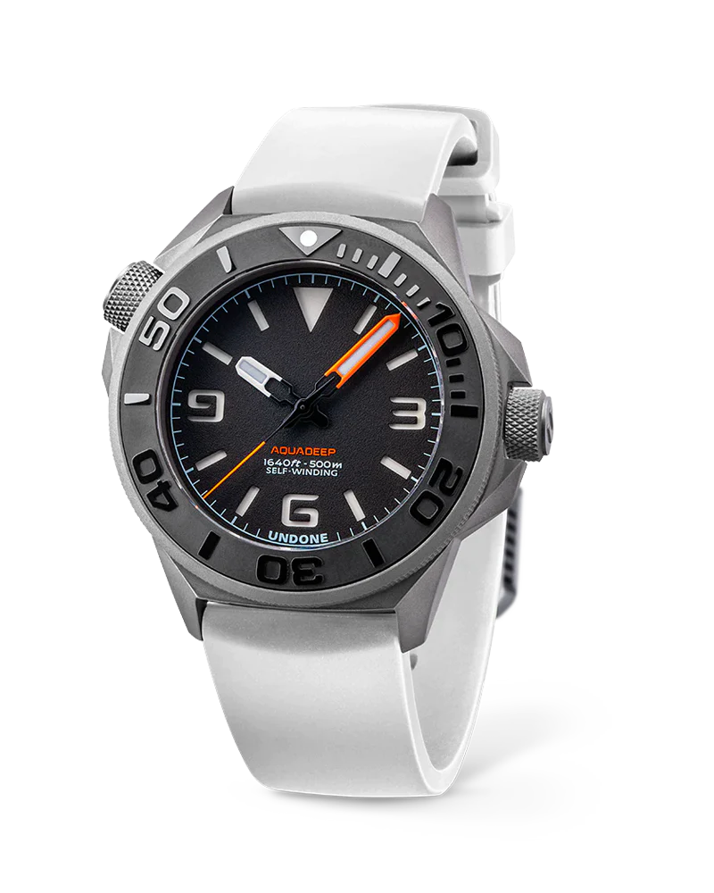 UNDONE × ADAM ET ROP / Stainless Steel Men's silver Undone Watch with rubber strap Aquadeep - Signal
