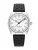 Men's silver Nivada Grenchen watch with leather strap Super Antarctic White 32065A10 38MM