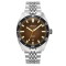Muški srebrni sat Circula Watches s čeličnim remenom AquaSport II - Brown 40MM Automatic