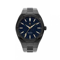 Relógio Paul Rich masculino com pulseira de aço Frosted Star Dust - Black 45MM