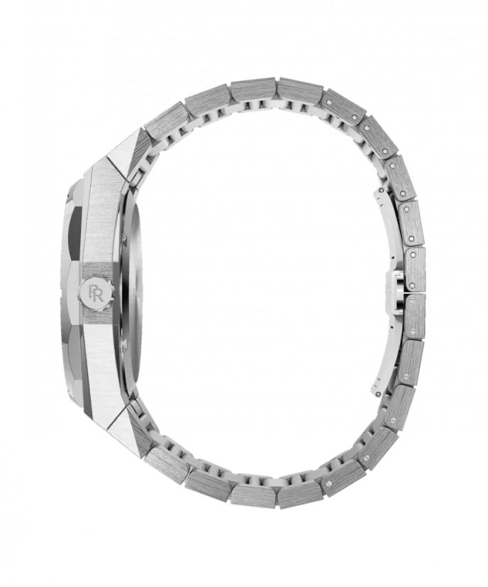 Men's silver Paul Rich watch with steel strap Frosted Star Dust II Oasis - Pasha's Ruby Silver 43MM