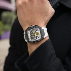 Men's black Ralph Christian watch with a rubber band The Intrepid Sport Carbon Fiber - Polar Sun 42,5MM