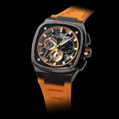 Černé pánské hodinky Ralph Christian s gumovým páskem The Legacy Chrono - Ember Shadow 42,5MM