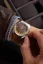 Men's silver Nivada Grenchen watch with leather strap Antarctic GMT - Tropical 32061A17 36MM Automatic