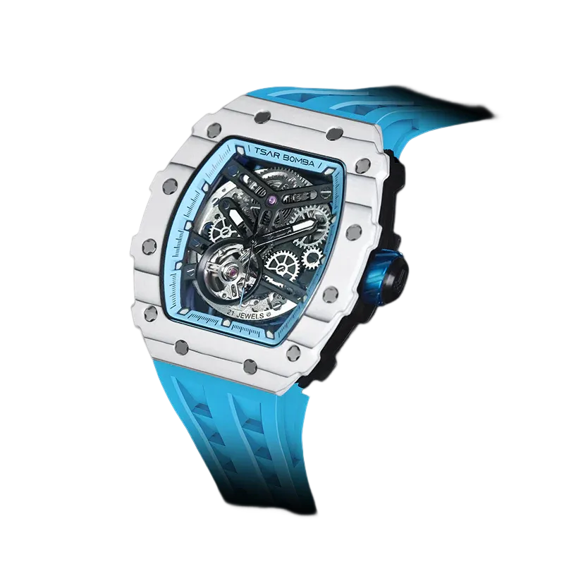 Orologio da uomo bianco Tsar Bomba Watch con un braccialetto di