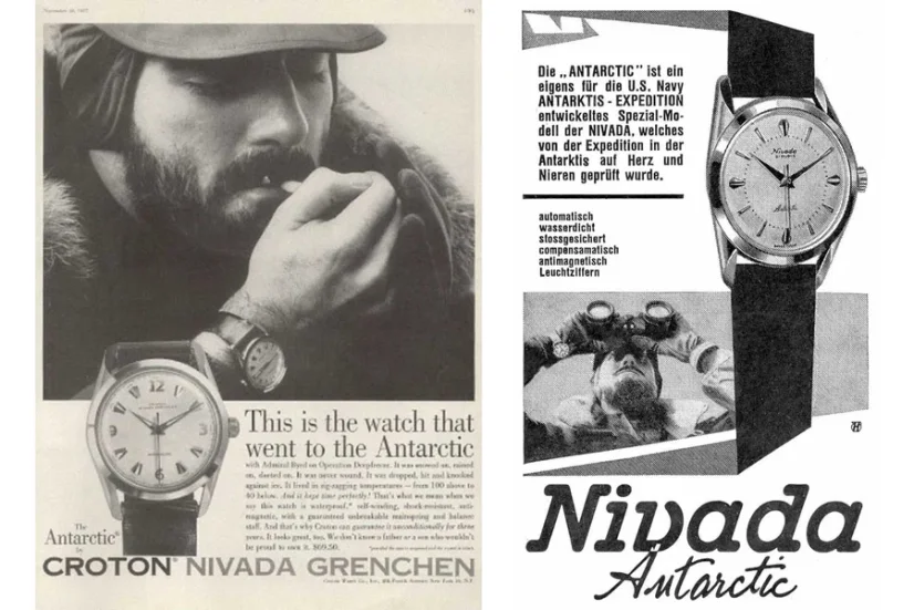 Orologio da uomo Nivada Grenchen in colore argento con cinturino in pelle Antarctic 35001M15 35MM