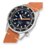 Męski srebrny zegarek Squale dia ze skórzanym paskiem 1521 Black Blasted Leather - Silver 42MM Automatic