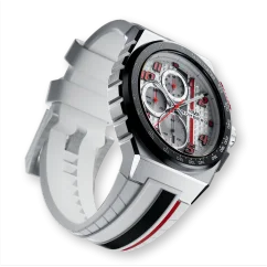 Stříbrné pánské hodinky Bomberg s gumovým páskem APEX WR 42MM