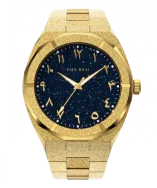 Zlaté pánske hodinky Paul Rich s oceľovým pásikom Frosted Star Dust Arabic Edition - Gold Desert 45MM