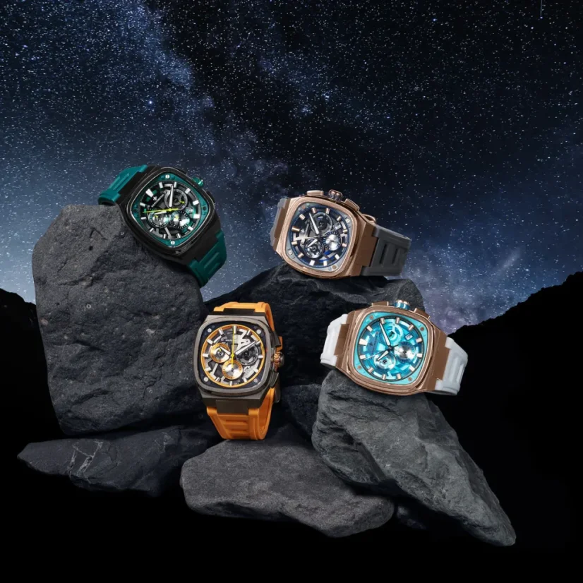 Men's gold Ralph Christian watch with a rubber band The Legacy Chrono - Graphite Eclipse 42,5MM