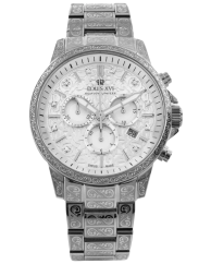 Miesten hopeinen Louis XVI -kello teräshihnalla Palais Royale With Diamond 1821 - Silver 43MM