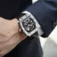 Stříbrné pánské hodinky Tsar Bomba Watch s gumovým páskem TB8209D - Silver / Black Automatic 43,5MM