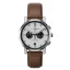 Muški srebrni sat Henryarcher Watches s kožnim remenom Kvantum - Vektor Windsor Tan 41MM