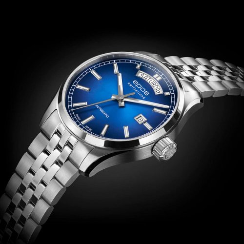 Srebrny męski zegarek Epos ze stalowym paskiem Passion 3501.142.20.96.30 41MM Automatic