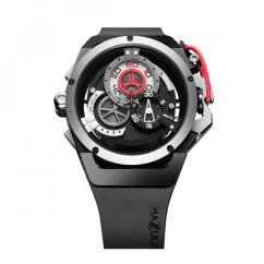 Men's Mazzucato black watch with rubber strap Rim Sport Black / Silver - 48MM Automatic