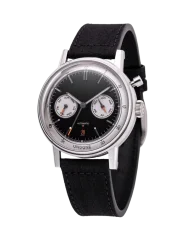 Relógio Undone Watches prata para homem com pulseira de couro Urban Automatic Eclipse 40MM