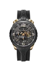 Reloj Bomberg Watches negro con banda de goma GOLDEN 45MM