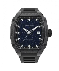 Montre homme Paul Rich Watch couleur noire avec caoutchouc Frosted Astro Galaxy - Black 42,5MM