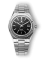 Montre Nivada Grenchen pour homme de couleur argent avec bracelet en caoutchouc F77 Black With Date 69000A77 37MM Automatic