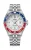 Stříbrné pánské hodinky Delma s ocelovým páskem Santiago GMT Meridian Silver / White Red 43MM Automatic