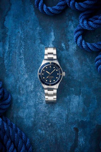 Ασημένιο ρολόι About Vintage για άντρες με ιμάντα από χάλυβα At´sea Steel / Blue Turtle Vintage 1926 39MM