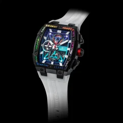 Černé pánské hodinky Ralph Christian s gumovým páskem The Polaris Chrono Ice - Arctic Prism 42,5MM
