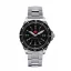 Relógio Marathon Watches de prata para homem com pulseira de aço Red Maple Jumbo Diver's Quartz 46MM