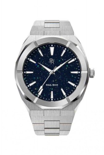 Stříbrné pánské hodinky Paul Rich s ocelovým páskem Star Dust - Silver 45MM