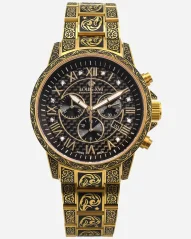 Zlaté pánske hodinky Louis XVI s oceľovým pásikom Palais Royale With Diamond 1702 - Gold 43MM