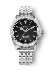 Stříbrné pánské hodinky Nivada Grenchen s ocelovým páskem Super Antarctic 32026A12 38MM Automatic