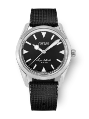 Relógio Nivada Grenchen prata para homem com pulseira de borracha Super Antarctic 35014M01 35MM Automatic