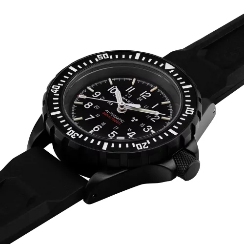 Relógio Marathon Watches preto para homens com pulseira de borracha Anthracite Large Diver's 41MM Automatic