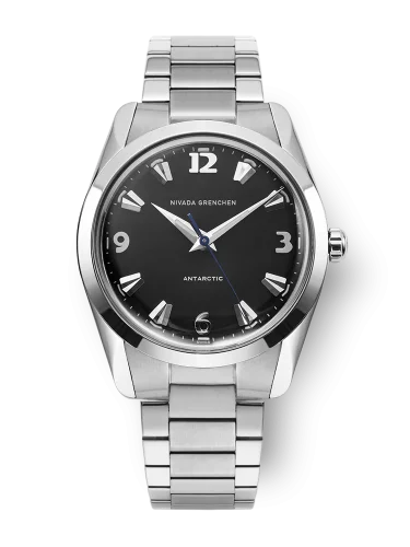Męski srebrny zegarek Nivada Grenchen z pasem stalowym Antarctic 35002M20 35MM