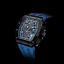 Czarny zegarek męski Tsar Bomba Watch z gumką TB8204Q - Black / Blue 43,5MM