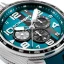Men's silver Bomberg Watch with rubber strap RACING 4.9 Blue 45MM