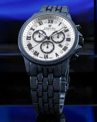 Men's blue Louis XVI watch with steel strap Frosted Aramis 2.0 With Diamonds - 3681 Gold 43MM