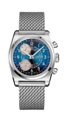 Relógio Cimier pulseira de prata com pulseira de aço para homem 711 HERITAGE CHRONOGRAPH MESH Blue 39,5MM Automatic