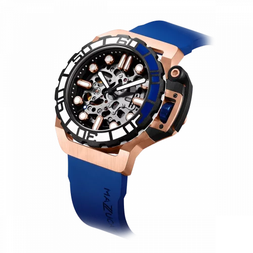 Men's Mazzucato black watch with rubber strap RIM Sub Black / Gold - 42MM Automatic
