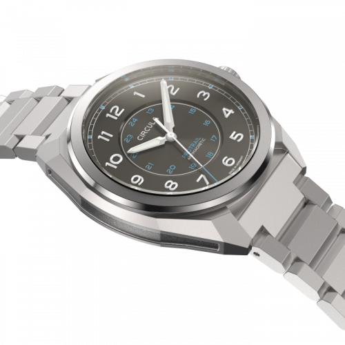 Strieborné pánske hodinky Circula Watches s ocelovým pásikom ProTrail - Grey 40MM Automatic